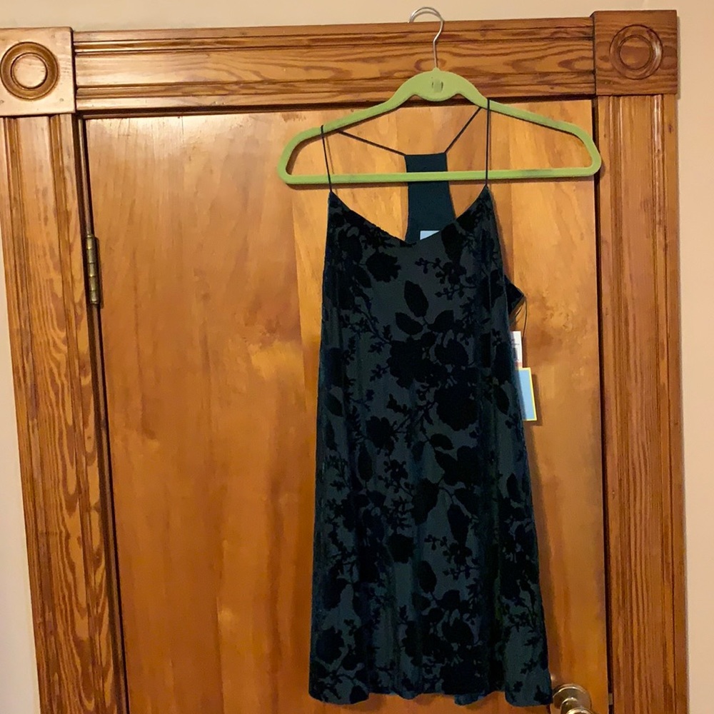 NWT emerald green velvet mini dress